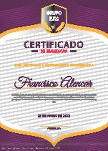file corel cdr mau giay chung nhan certificates 0536