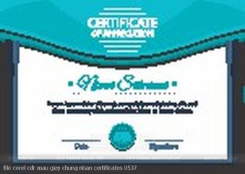 file corel cdr mau giay chung nhan certificates 0537