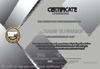 file corel cdr mau giay chung nhan certificates 0540