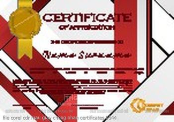 file corel cdr mau giay chung nhan certificates 0544