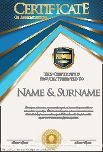 file corel cdr mau giay chung nhan certificates 0547