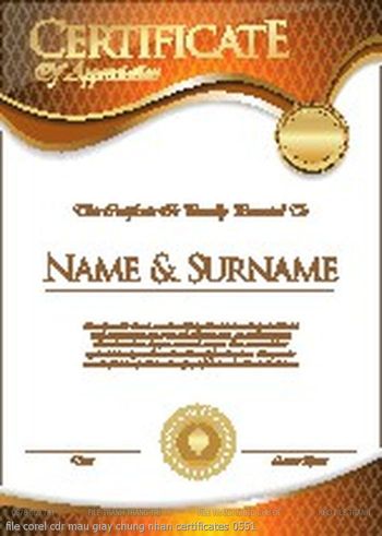 file corel cdr mau giay chung nhan certificates 0551