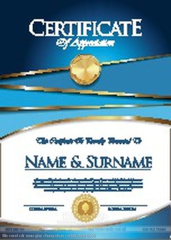 file corel cdr mau giay chung nhan certificates 0553