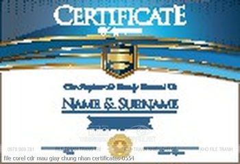 file corel cdr mau giay chung nhan certificates 0554