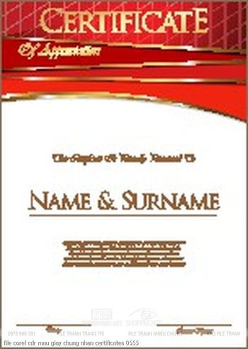 file corel cdr mau giay chung nhan certificates 0555