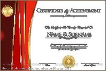 file corel cdr mau giay chung nhan certificates 0556