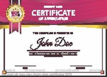file corel cdr mau giay chung nhan certificates 0574