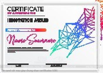 file corel cdr mau giay chung nhan certificates 0581