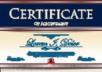 file corel cdr mau giay chung nhan certificates 0591