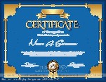 file corel cdr mau giay chung nhan certificates 0596