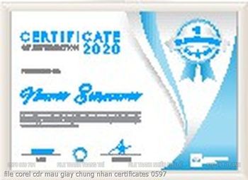 file corel cdr mau giay chung nhan certificates 0597