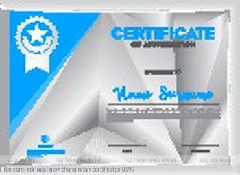 file corel cdr mau giay chung nhan certificates 0599