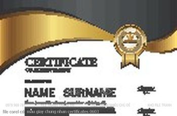 file corel cdr mau giay chung nhan certificates 0603