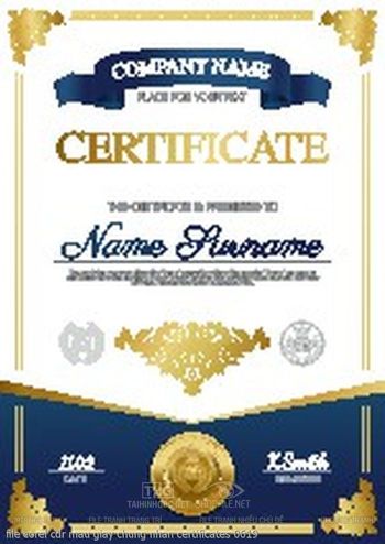 file corel cdr mau giay chung nhan certificates 0619