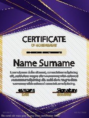 file corel cdr mau giay chung nhan certificates 0626