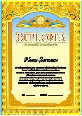 file corel cdr mau giay chung nhan certificates 0627