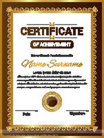 file corel cdr mau giay chung nhan certificates 0632