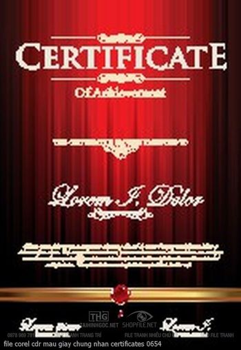 file corel cdr mau giay chung nhan certificates 0654