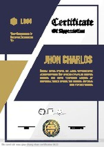 file corel cdr mau giay chung nhan certificates 0655