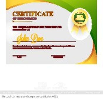 file corel cdr mau giay chung nhan certificates 0662