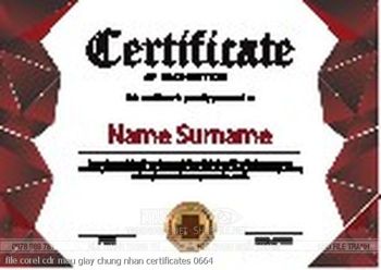 file corel cdr mau giay chung nhan certificates 0664