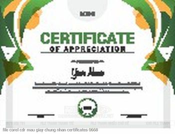 file corel cdr mau giay chung nhan certificates 0668