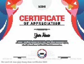 file corel cdr mau giay chung nhan certificates 0669
