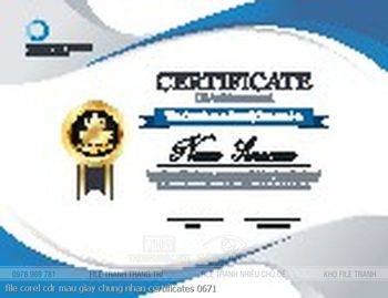 file corel cdr mau giay chung nhan certificates 0671