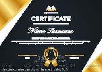 file corel cdr mau giay chung nhan certificates 0677