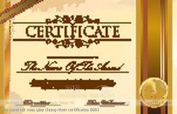 file corel cdr mau giay chung nhan certificates 0683