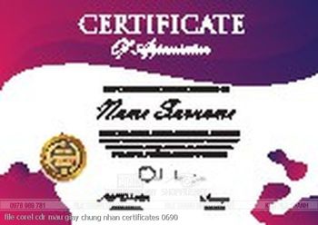 file corel cdr mau giay chung nhan certificates 0690