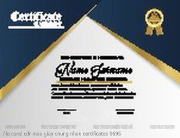file corel cdr mau giay chung nhan certificates 0695