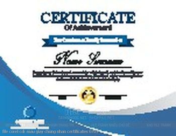 file corel cdr mau giay chung nhan certificates 0703