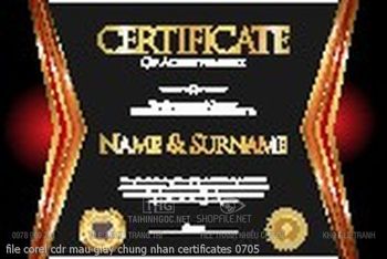 file corel cdr mau giay chung nhan certificates 0705