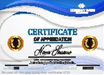 file corel cdr mau giay chung nhan certificates 0716