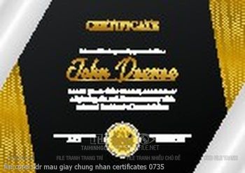 file corel cdr mau giay chung nhan certificates 0735