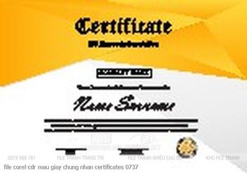 file corel cdr mau giay chung nhan certificates 0737