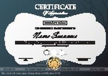 file corel cdr mau giay chung nhan certificates 0739