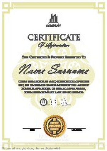 file corel cdr mau giay chung nhan certificates 0765