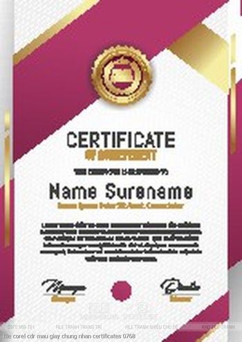file corel cdr mau giay chung nhan certificates 0768