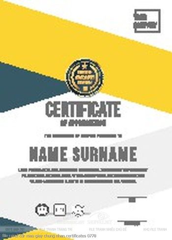 file corel cdr mau giay chung nhan certificates 0778