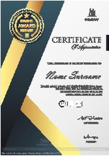 file corel cdr mau giay chung nhan certificates 0779