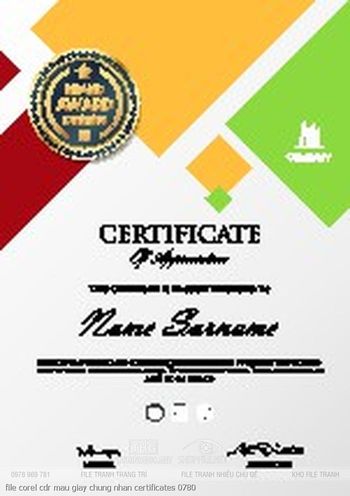 file corel cdr mau giay chung nhan certificates 0780