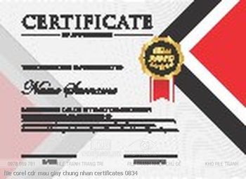 file corel cdr mau giay chung nhan certificates 0834