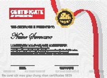file corel cdr mau giay chung nhan certificates 0839