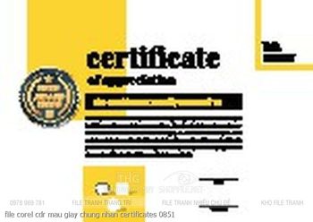 file corel cdr mau giay chung nhan certificates 0851