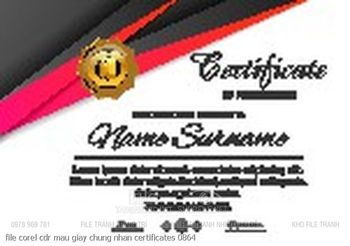 file corel cdr mau giay chung nhan certificates 0864