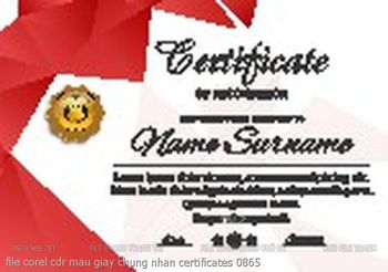 file corel cdr mau giay chung nhan certificates 0865