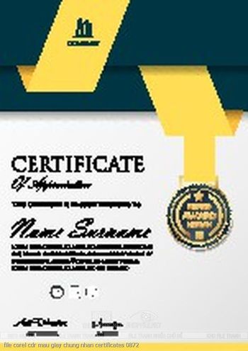 file corel cdr mau giay chung nhan certificates 0872