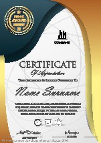 file corel cdr mau giay chung nhan certificates 0876